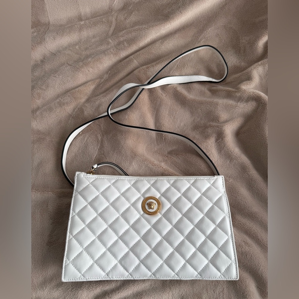 Versace White Quilted Crossbody Bag